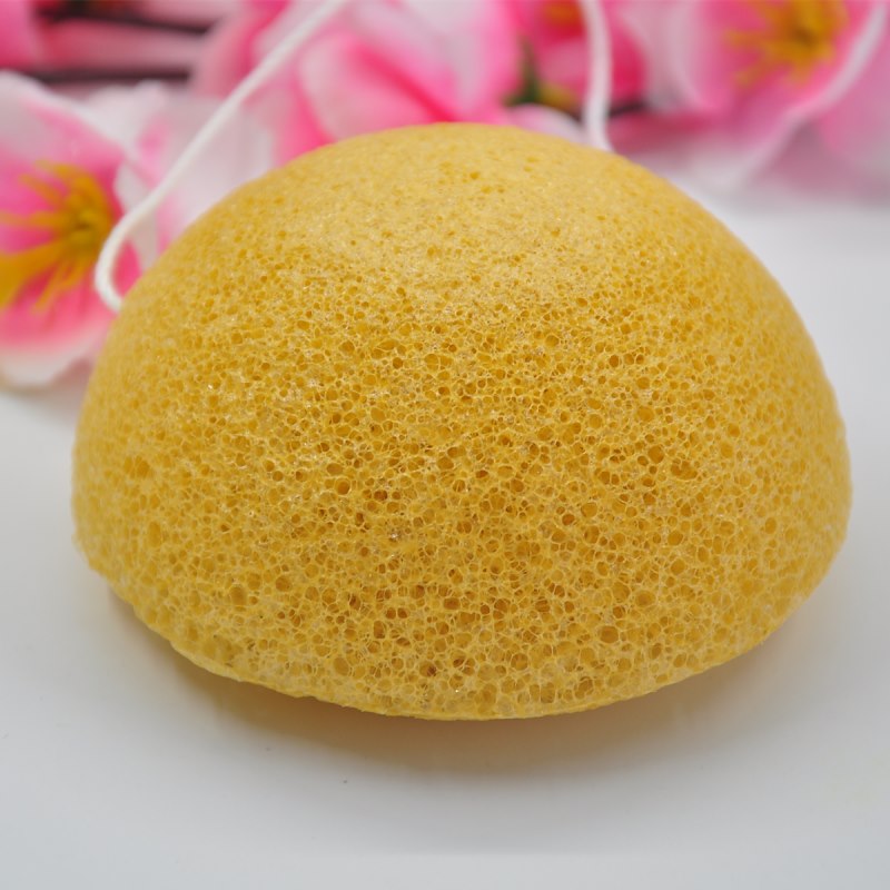 Half ball type konjac sponge - yellow
